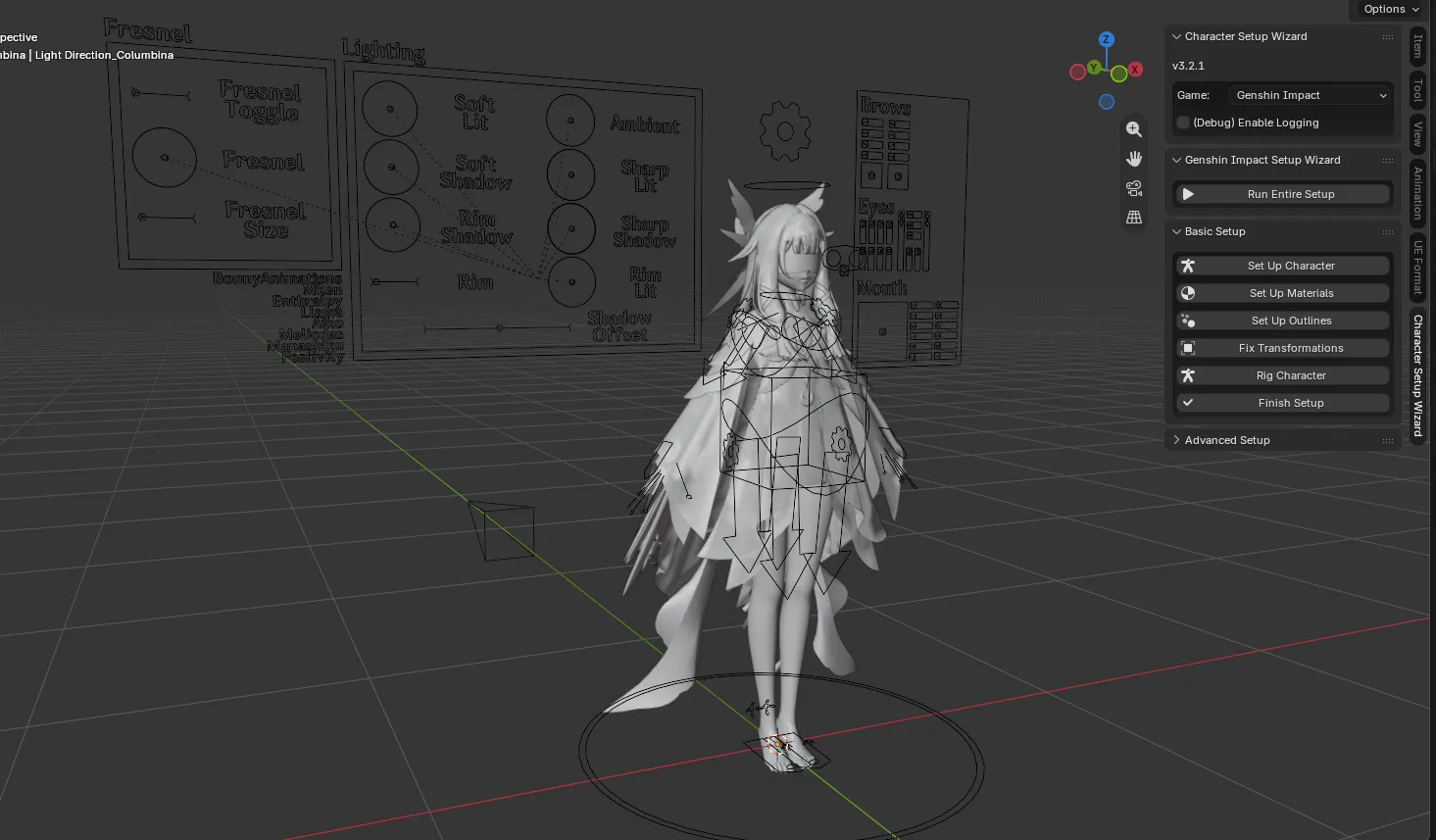 Character ready in the scene