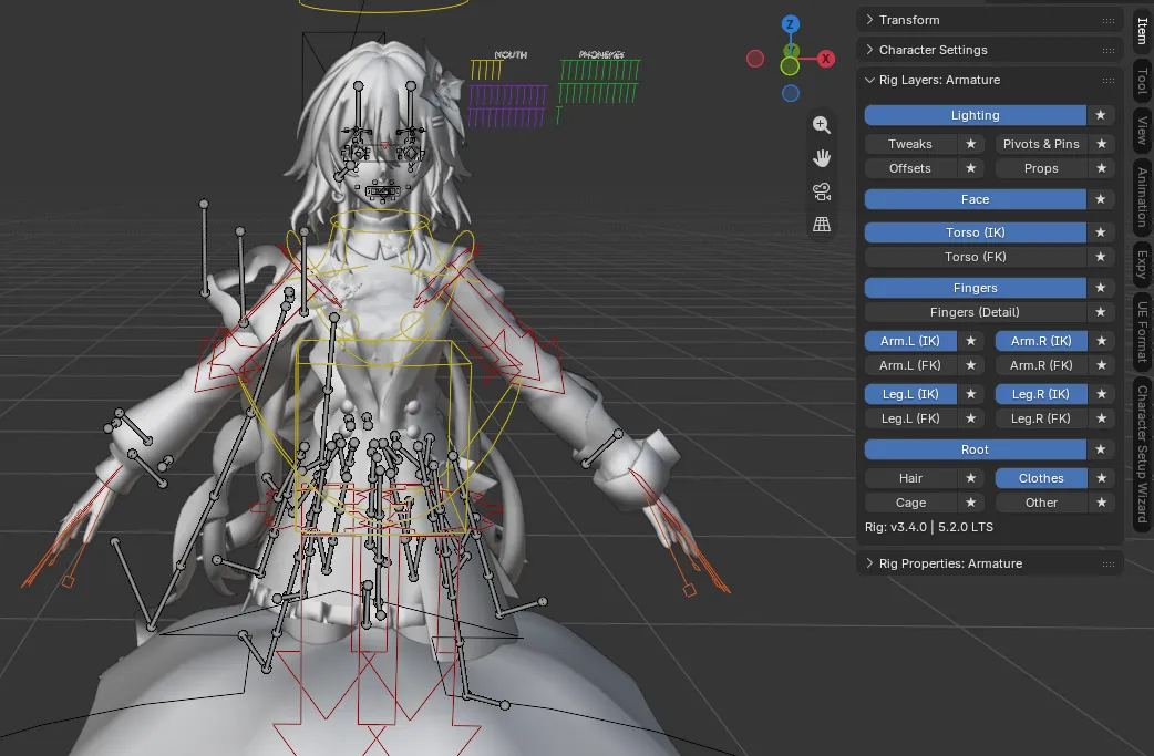 Armature Properties Bone Collections panel for Honkai Star Rail character
