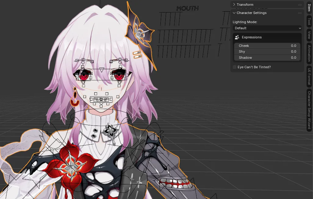 Character Settings panel in Honkai Star Rail
