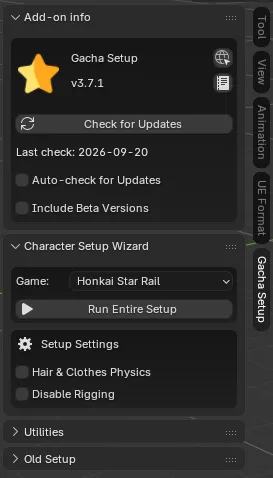 Honkai: Star Rail Setup Wizard N-Panel