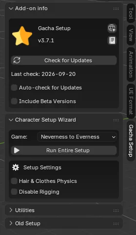 Neverness to Everness Setup Wizard N-Panel