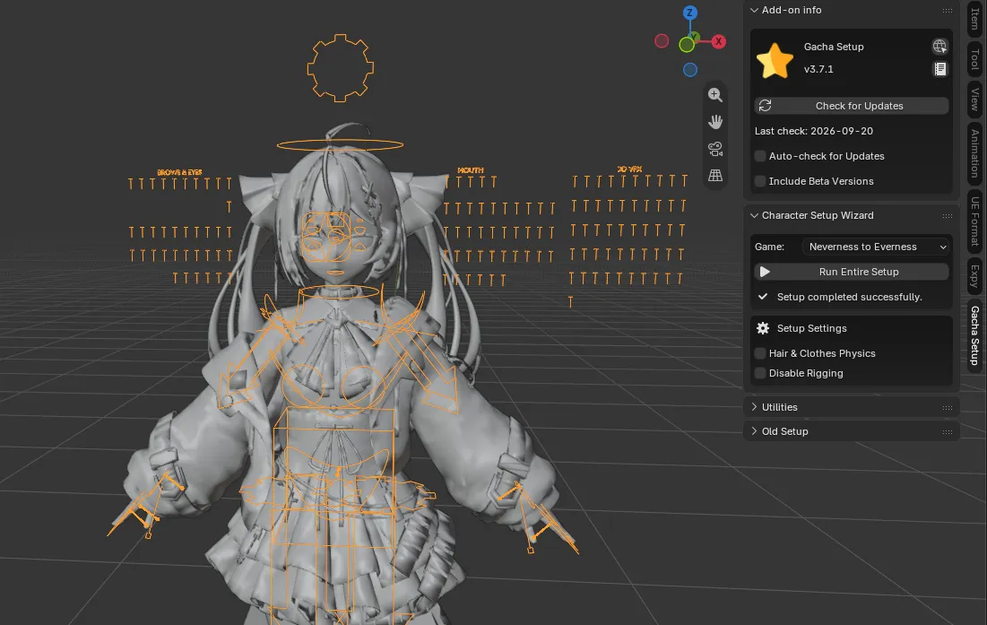Neverness to Everness character imported into 3D scene