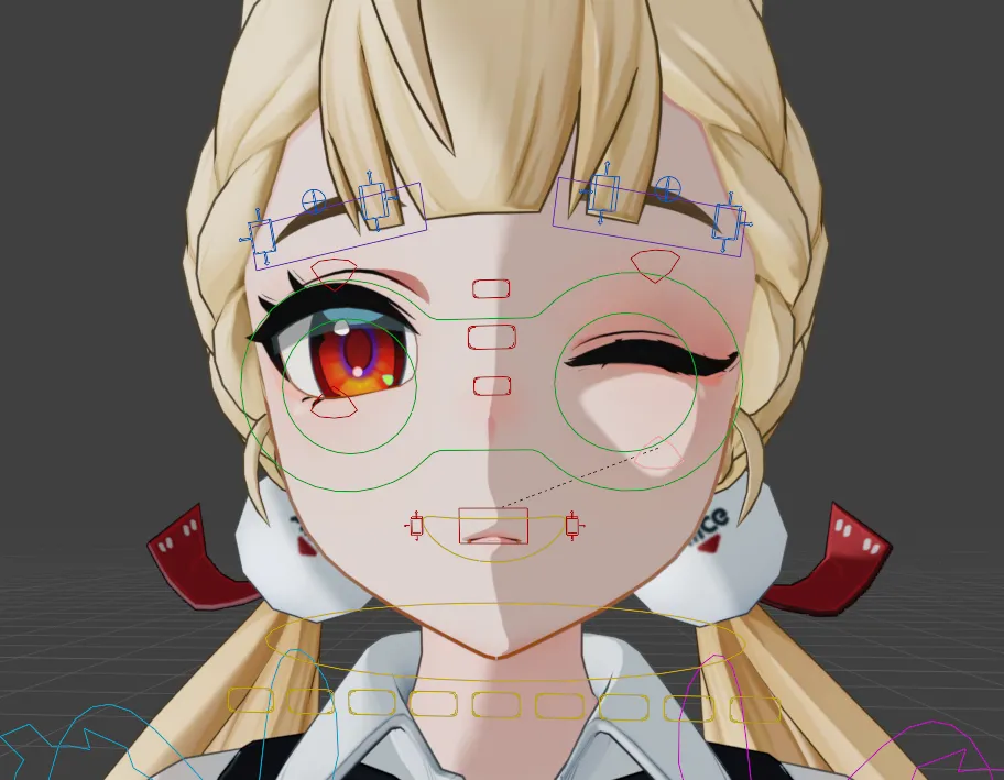 jideeh ZZZ Face Rig 3D control board and character rig